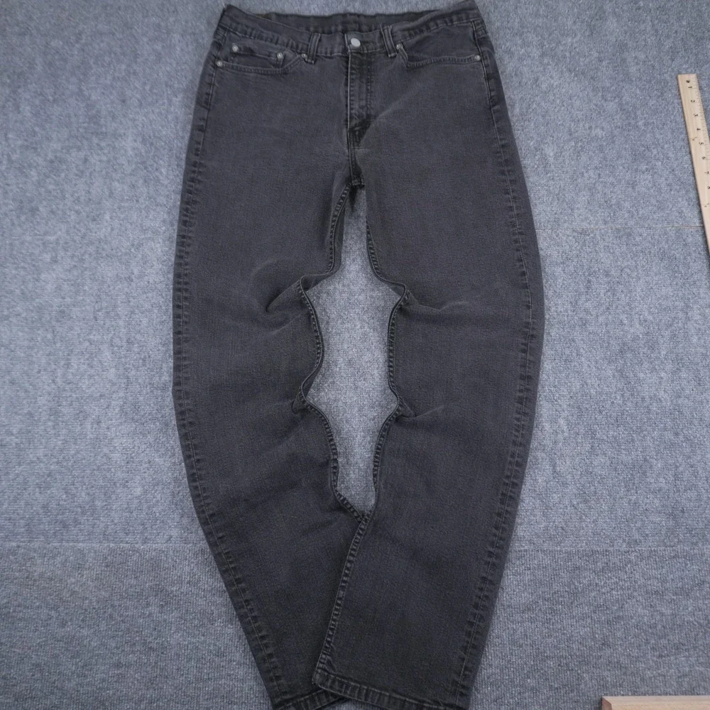 Levi's 514‎ Straight Fit Jeans Mens 36x36 Black Faded Denim Pants